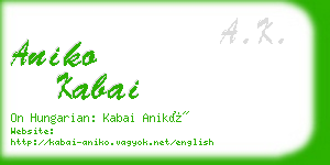 aniko kabai business card